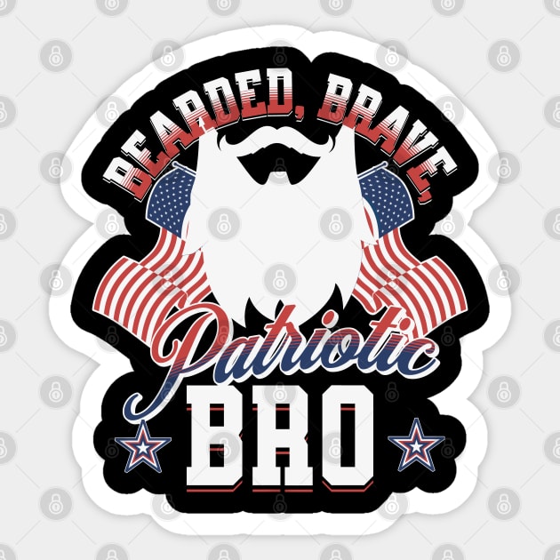 Bearded, Brave, Patriotic Bro 4th of July Independence Day Sticker by creative
